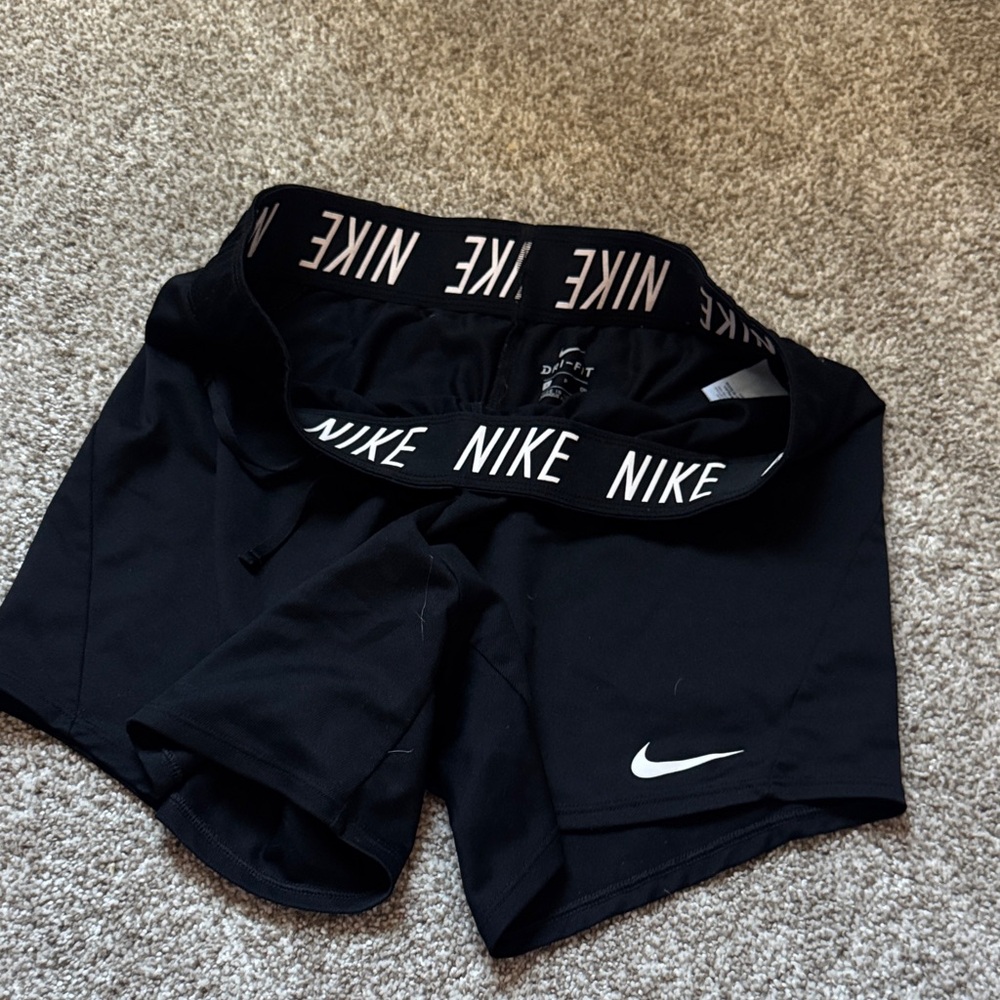 Nike Black Training Shorts with White Swoosh